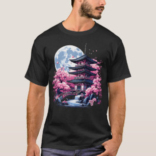 Japanischer Sakura-Garten Geisha Mount Fuji Kirsch T-Shirt