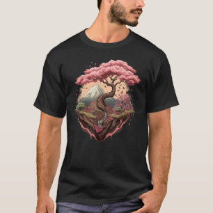 Japanischer Sakura-Garten Geisha Mount Fuji Kirsch T-Shirt
