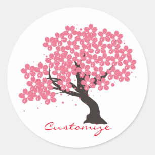 Japanischer Sakura-Kirschblüten Thunder_Cove Runder Aufkleber
