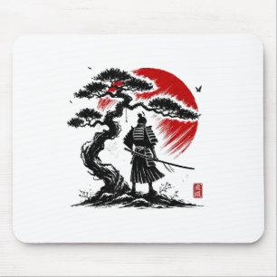 Japanischer Samurai Aikido Baum des Lebens Frieden Mousepad