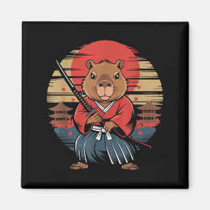 Japanischer Samurai Capybara Magnet