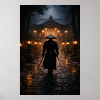 Japanischer Samurai - Dunkles Thema Poster