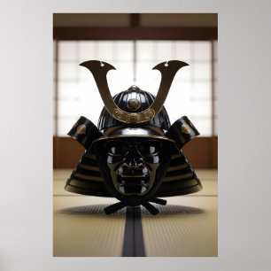 Japanischer Samurai-Helm Poster