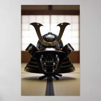 Japanischer Samurai-Helm Poster