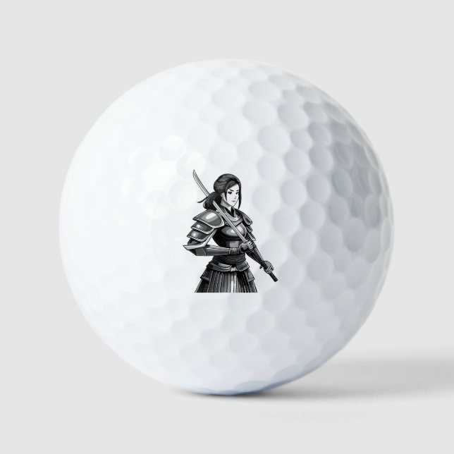 Japanischer Samurai-Krieger - Frau Golfball (Vorderseite)