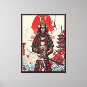 Japanischer Samurai-Krieger Leinwanddruck