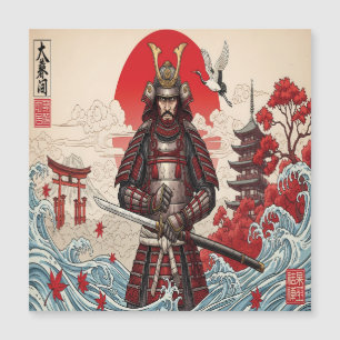 Japanischer Samurai-Krieger Magnetkarte