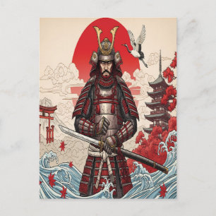 Japanischer Samurai-Krieger Postkarte