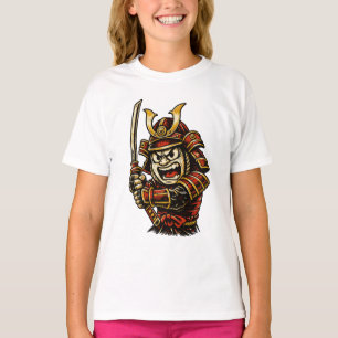 Japanischer Samurai-Krieger Rote Rüstung Cartoon-K T-Shirt