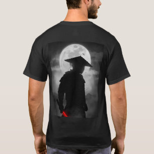 Japanischer Samurai-Silhouette Roter Katana & Voll T-Shirt
