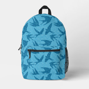 Japanischer Schwanz in Flight, Indigo und Light Bl Bedruckter Rucksack