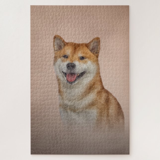 Japanischer Shiba Inu Hund Zeichne (Vertikal)