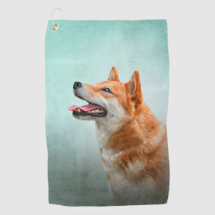 Japanischer Shiba Inu Hund Zeichne Golfhandtuch