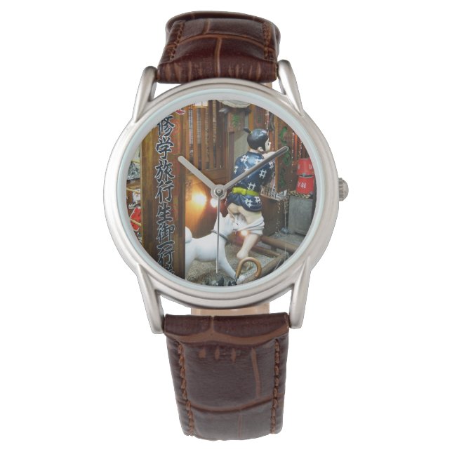 Japanischer Spaß - Hunde ziehen Ameisen herunter Armbanduhr (Vorderseite)