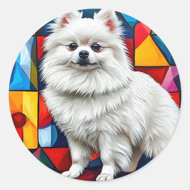 Japanischer Spitzhund Runder Aufkleber (Vorderseite)