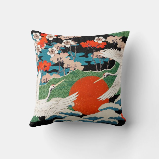 Japanischer Stil Art Throw Kissen (Rückseite)
