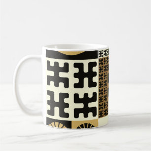 Japanischer Stil, schwarzes Gold nahtlose Muster. Kaffeetasse