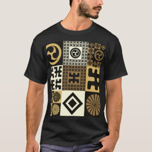 Japanischer Stil, schwarzes Gold nahtlose Muster. T-Shirt