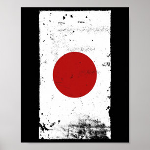 Japanischer Stolz Reise Urlaub Japan Flagge Poster