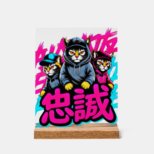 Japanischer Streetwear-Katze - Für Wohnheime und S Acrylschild