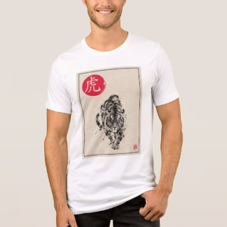 Japanischer Sumi-e-Tiger – Traditionelle Tuschmale Tri-Blend Shirt