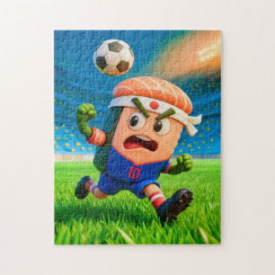 Japanischer Sushi-Roll-Fußballspieler im Stadion