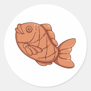 Japanischer Taiyaki-Fischwaffel-Straßenfood-Aufkle Runder Aufkleber
