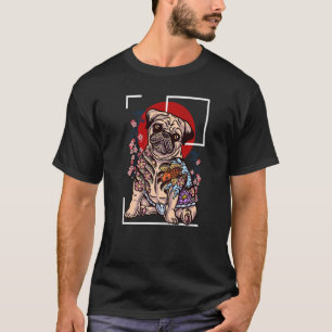 Japanischer Tattoo-Mops Dog Lover Mops Yakuza Stil T-Shirt