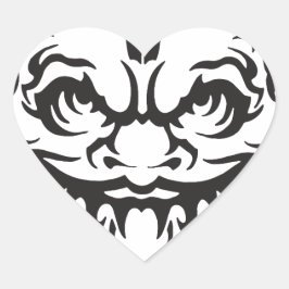Japanischer Tattoo Oni Demon Herz-Aufkleber