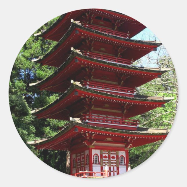 Japanischer Teegarten im Golden Gate Park - Parco  Runder Aufkleber (Vorderseite)