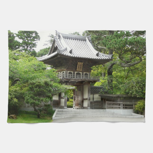 Japanischer Teegarten in San Francisco Geschirrtuch (Horizontal)