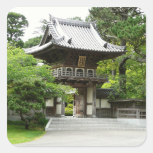 Japanischer Teegarten in San Francisco Quadratischer Aufkleber