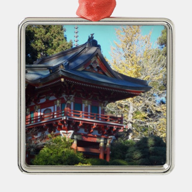 Japanischer Teegarten - San Francisco Ornament Aus Metall (Vorne)