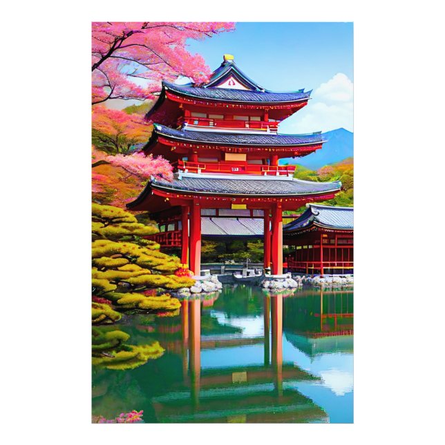 Japanischer Tempel Fotodruck (Vorne)