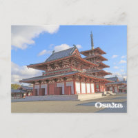 Japanischer Tempel in Osaka-Postkarte