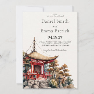 Japanischer Tempel Orientalische Hochzeitseinladun Einladung