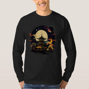 Japanischer Tempel Tokio Asiatisch Inspiriert Retr T-Shirt