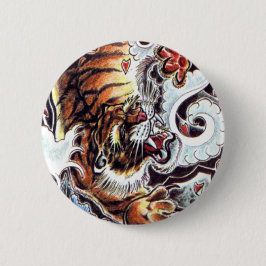 Japanischer Tiger Tattoo Button