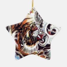 Japanischer Tiger Tattoo Keramik Ornament