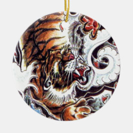Japanischer Tiger Tattoo Keramik Ornament