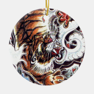 Japanischer Tiger Tattoo Keramik Ornament