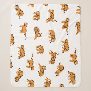 Japanischer Tiger: Vintag Doodle Nahtlos Sherpadecke
