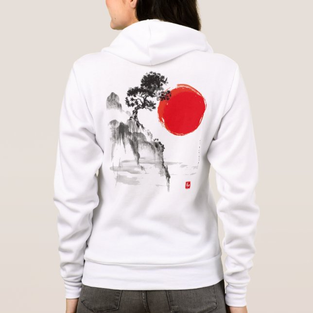 Japanischer Tintenkleber und Sonnenbrille Hoodie (Rückseite)