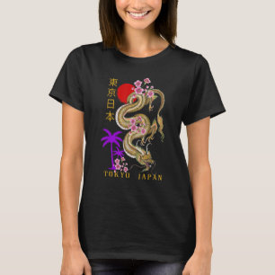 Japanischer Tokyo Dragon Asian Retro 80u2019s Styl T-Shirt