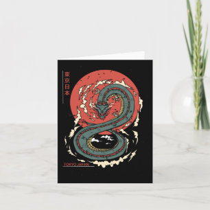 Japanischer Tokyo Dragon Asiatische Vintage Tattoo Karte