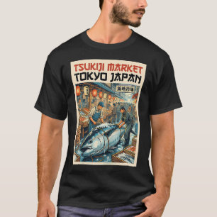 Japanischer Tsukiji Fischmarkt T-Shirt