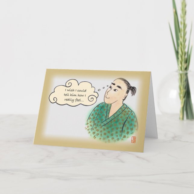 Japanischer Typ in Yukata Liebe 1 für Him Card Karte (Vorderseite)