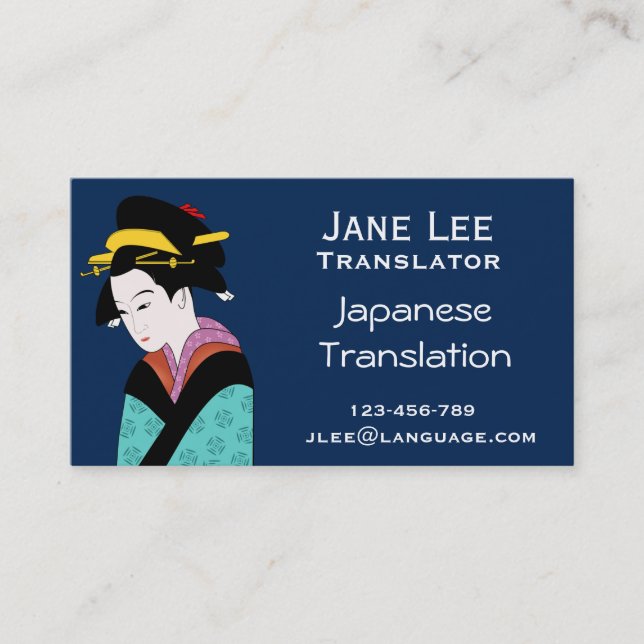 Japanischer Übersetzersprachinterpret Visitenkarte (Vorderseite)