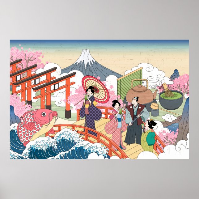 Japanischer Ukiyo-e-Stil Poster (Vorne)