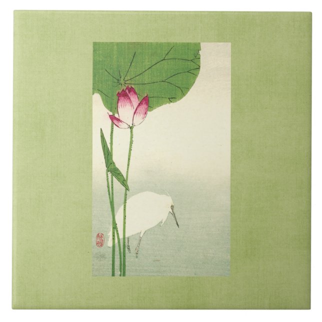 Japanischer Vogel des 19. Jahrhunderts Fliese (Vorderseite)